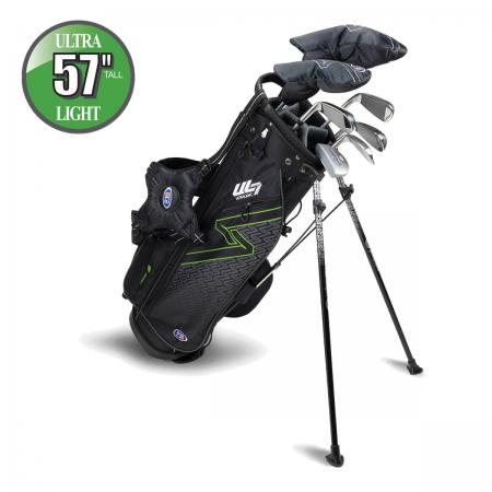 U.S. Kids Golf UL7 Starterset Ultralight UL57, 145-152cm, RH, 7-teilig, schwarz/grün