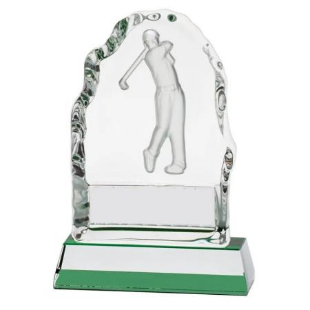 Crystal Golf Trophäe Challenger mit Golfer