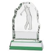 Crystal Golf Trophäe Challenger mit Golfer