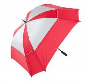 JuCad Teleskop Windproof Golfschirm, rot/silber