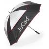 JuCad Teleskop Windproof Golfschirm, schwarz/silber/rot