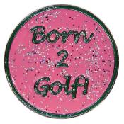 Navika Glitzy Ballmarker &quote;Born 2 Golf&quote;, pink