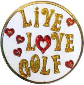 Navika Glitzy Ballmarker &quote;Live Love Golf&quote;