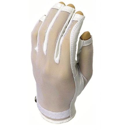 Evertan Three-Quarter Damen Sonnenhandschuh, White Pearl, links (für Rechtshänder), XL