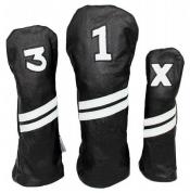 Sunfish Leder Headcover Ace, schwarz/weiß, 3er Set