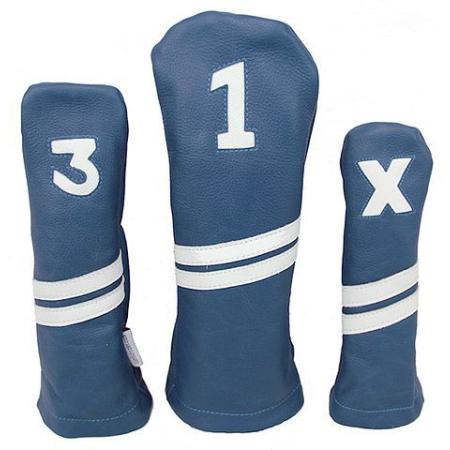 Sunfish Leder Headcover Ace, blau/weiß, 3er Set