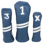 Sunfish Leder Headcover Ace, blau/weiß, 3er Set