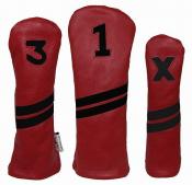 Sunfish Leder Headcover Ace, rot/schwarz