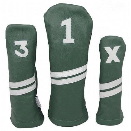 Sunfish Leder Headcover Ace, grün/weiß, 3er Set