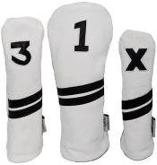 Sunfish Leder Headcover Ace, weiß/schwarz, 3er Set