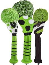 Bommel Strick Headcover, grün, 3er Set