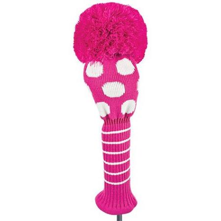 Bommel Strick Headcover, pink, Driver Punkte