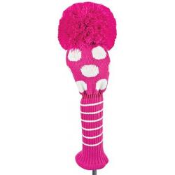 Bommel Strick Headcover pink Driver Punkte