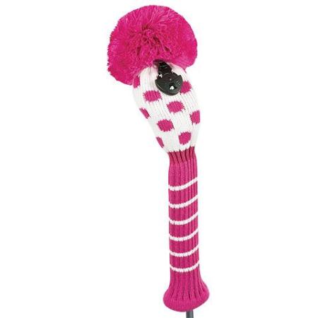 Bommel Strick Headcover, pink, Hybriden Punkte