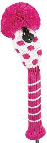 Bommel Strick Headcover, pink, Hybriden Punkte