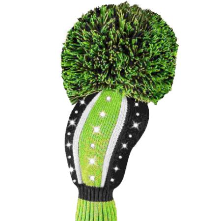 Bommel Sparkle Strick Headcover, grün, Driver Steifen