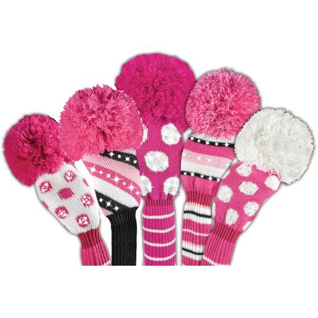 Bommel Sparkle Strick Headcover, pink