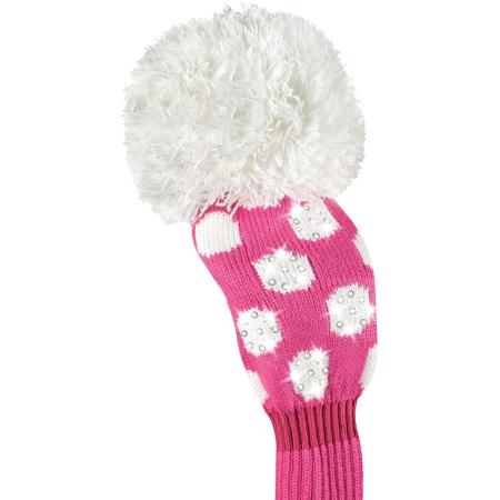 Bommel Sparkle Strick Headcover, pink, Fairwayholz Punkte