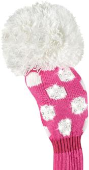 Bommel Sparkle Strick Headcover, pink, Fairwayholz Punkte