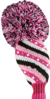 Bommel Sparkle Strick Headcover, pink, Hybriden Streifen