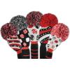 Bommel Sparkle Strick Headcover, schwarz/weiß/rot