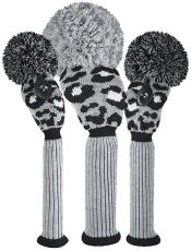 Bommel Strick Headcover, grau/leo, 3er Set