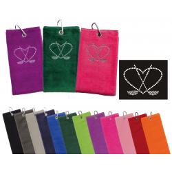 cbfmoda Golftuch Herz mit Schlägern anthrazit