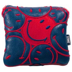 KraveGolf Stacked Smiley Originals Mallet Puttercover dunkelblaurot