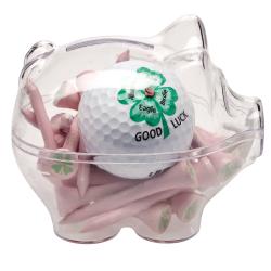 Acrylsparschwein Good Luck pink 1 Ball 30 Tees Ballmarker