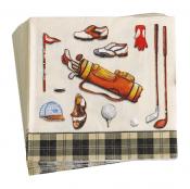 Papierservietten mit Golfmotiven, creme