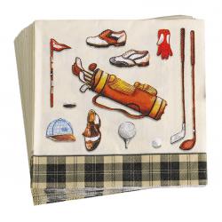 Papierservietten mit Golfmotiven creme