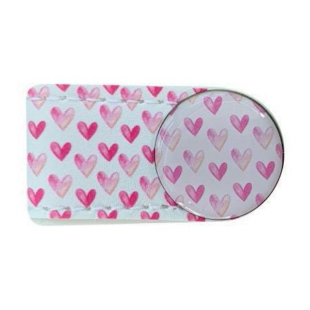 Crocodily Clip Ballmarker-Set, Pink Hearts