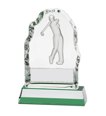 Crystal Golf Trophäe Challenger mit Golfer