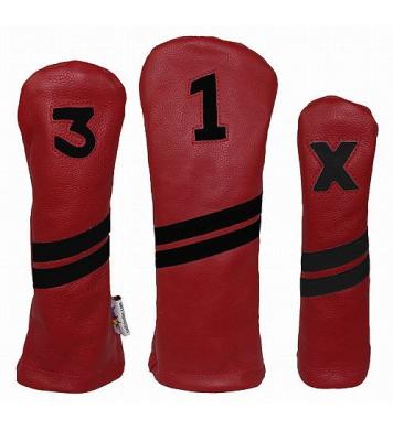 Sunfish Leder Headcover Ace, rot/schwarz