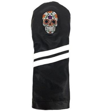 Sunfish Leder Headcover Ace Sugar Skull, schwarz