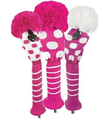 Bommel Strick Headcover, pink