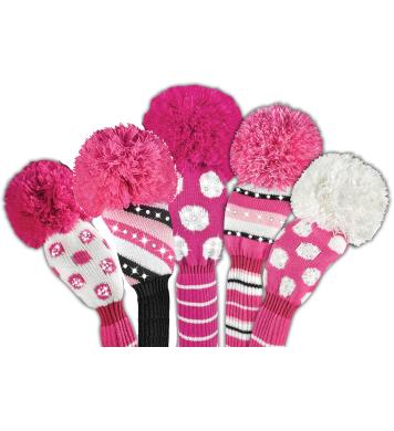 Bommel Sparkle Strick Headcover, pink